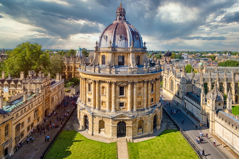 View of the University of Oxford in Britain. 