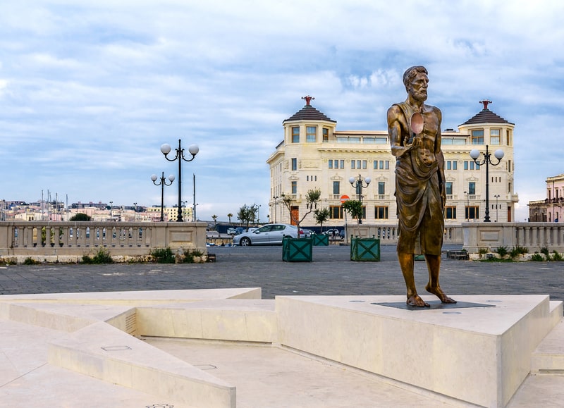 Archimedes Statue in Syracuse, Sicily.
