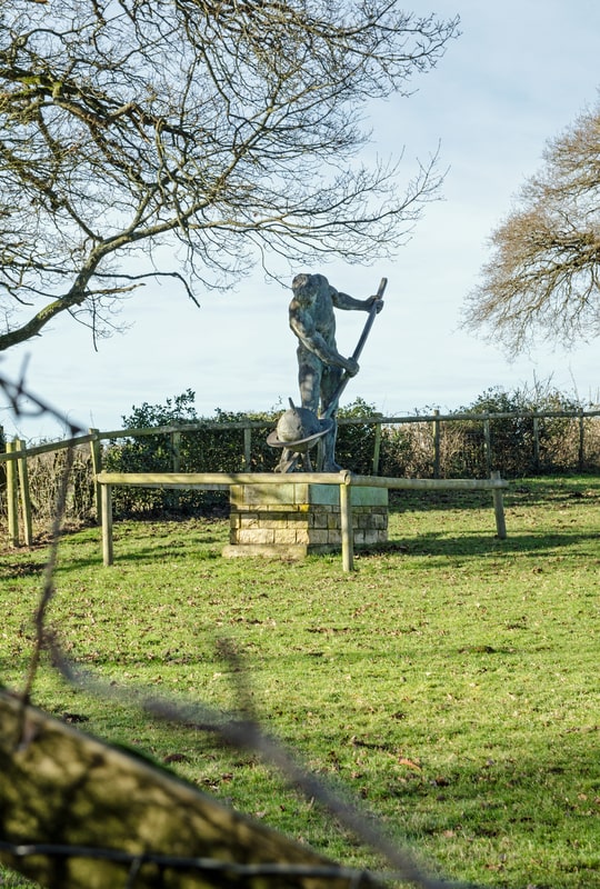Controversial statue of Archimedes, Ellisfield, Hampshire