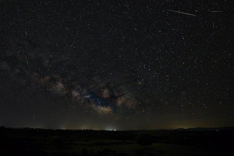 Beautiful night landscape with Milky Way and meteorites. Arkansas facts
