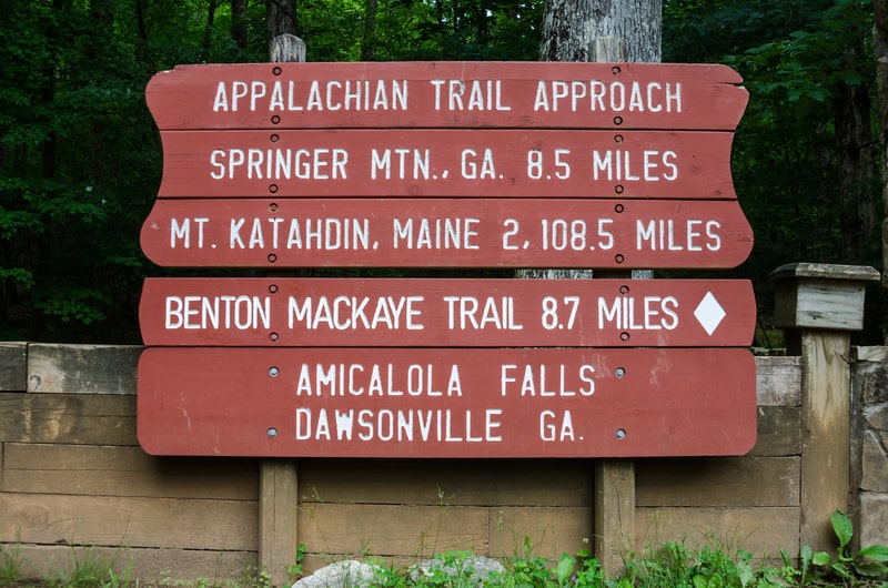 Appalachian trail approach sign