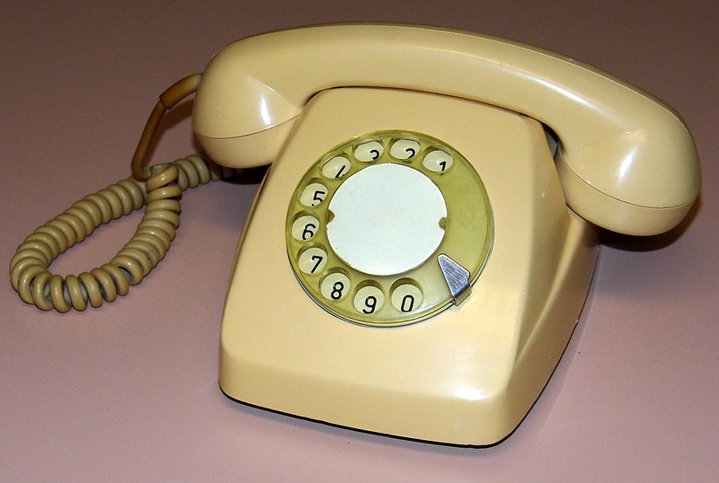 Vintage Brasilian Rotary Dial Telephone, No Manufacturer Markings, Dated 1977